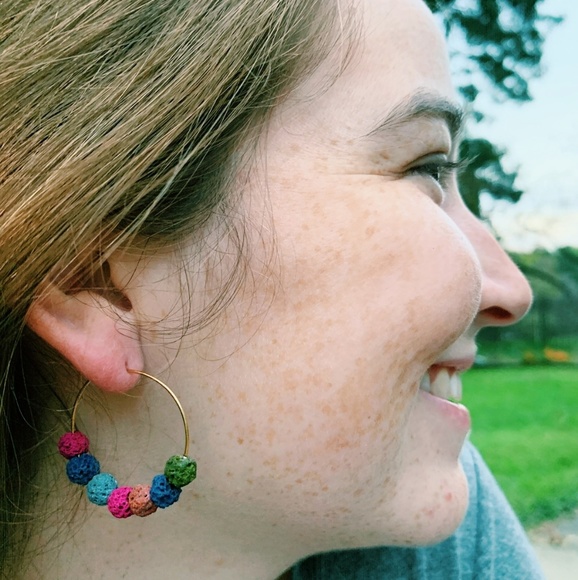 Bead Root Jewelry - BEADED HOOP EARRINGS